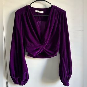 Croped Velvet Shirt